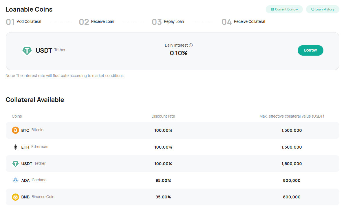 Crypto Loans on CoinEx