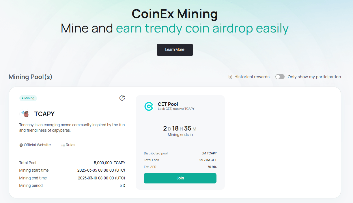 CoinEx mining