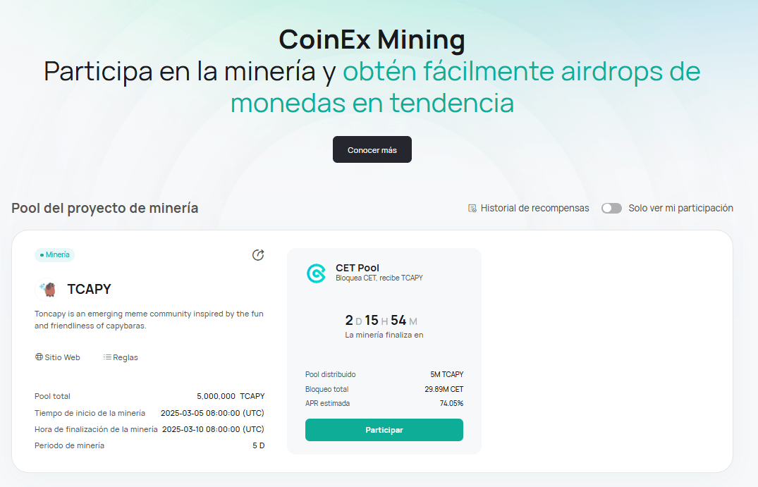 Minería CoinEx