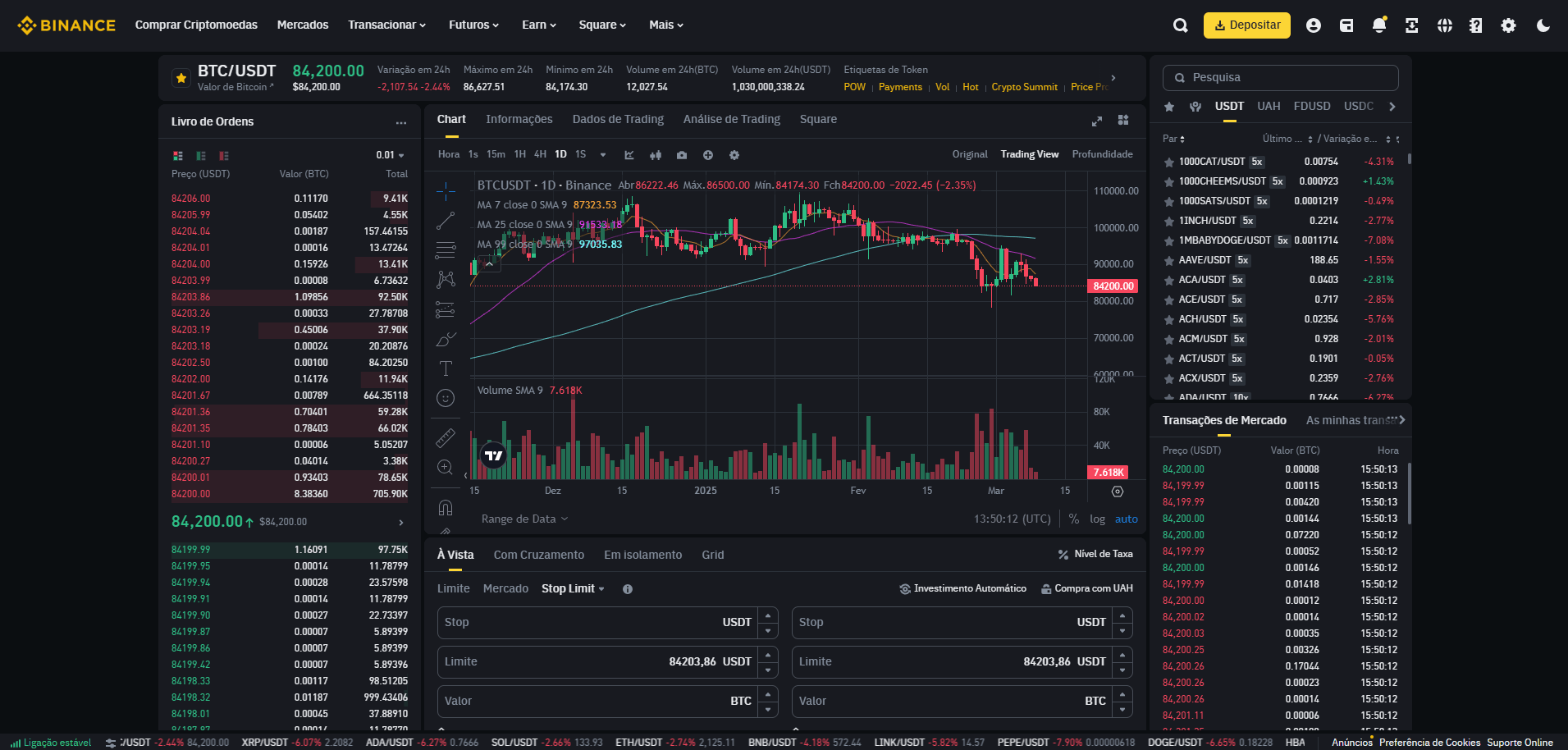  Plataforma Web da Binance