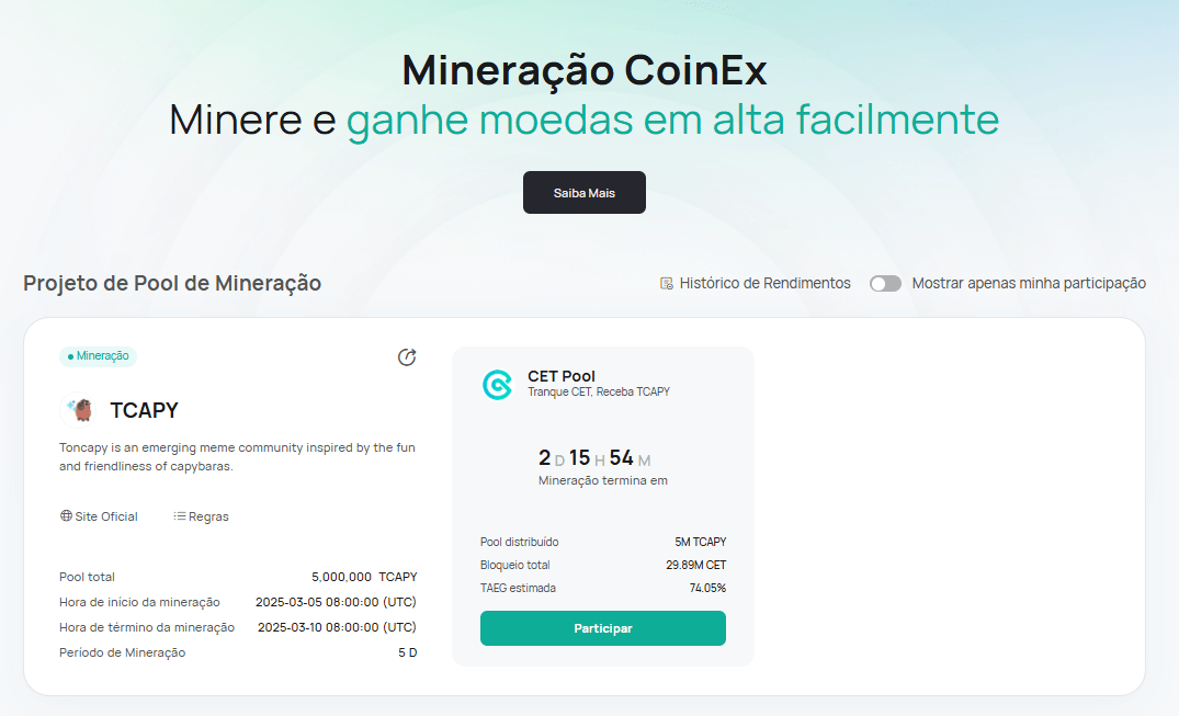 Mineração CoinEx