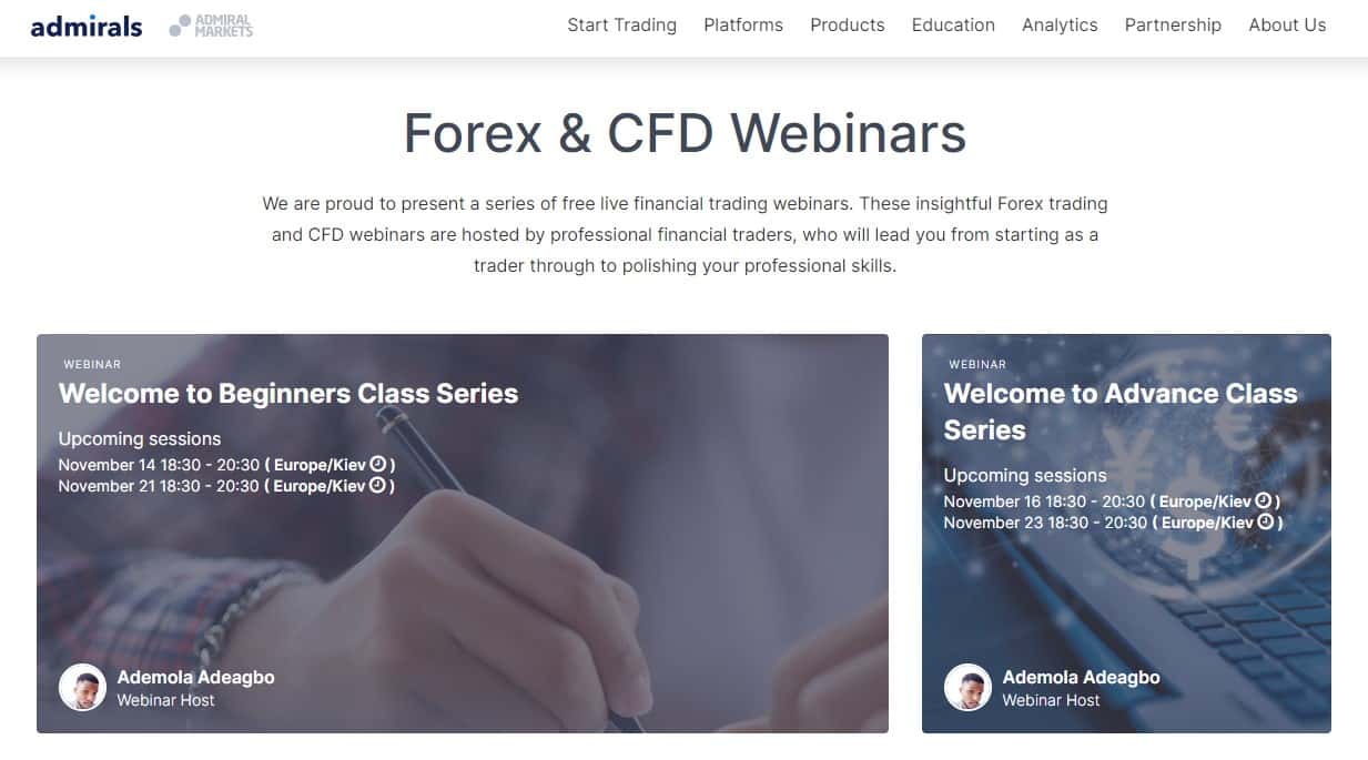 Webinars da Admirals