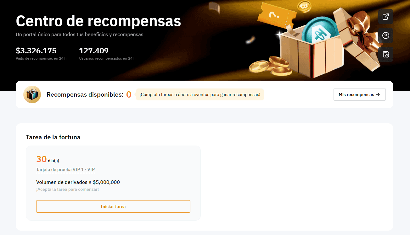 Centro de bonificaciones de Bybit