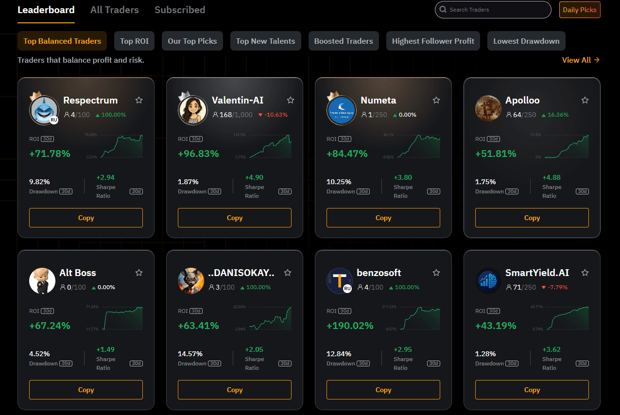Bybit copy trading leaderboard