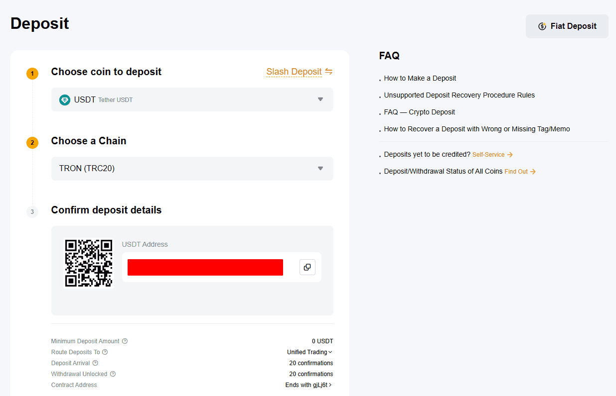 Depositing cryptocurrency on Bybit