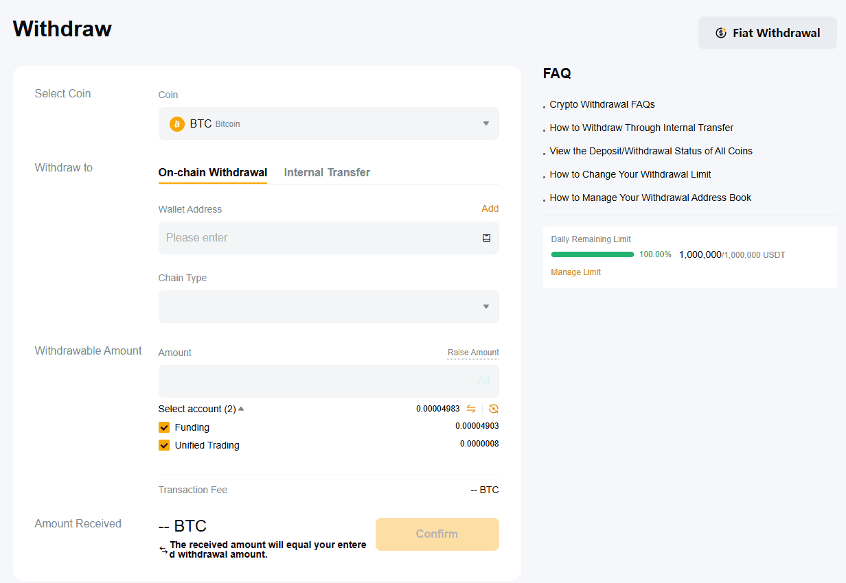 Withdrawing cryptocurrency from Bybit