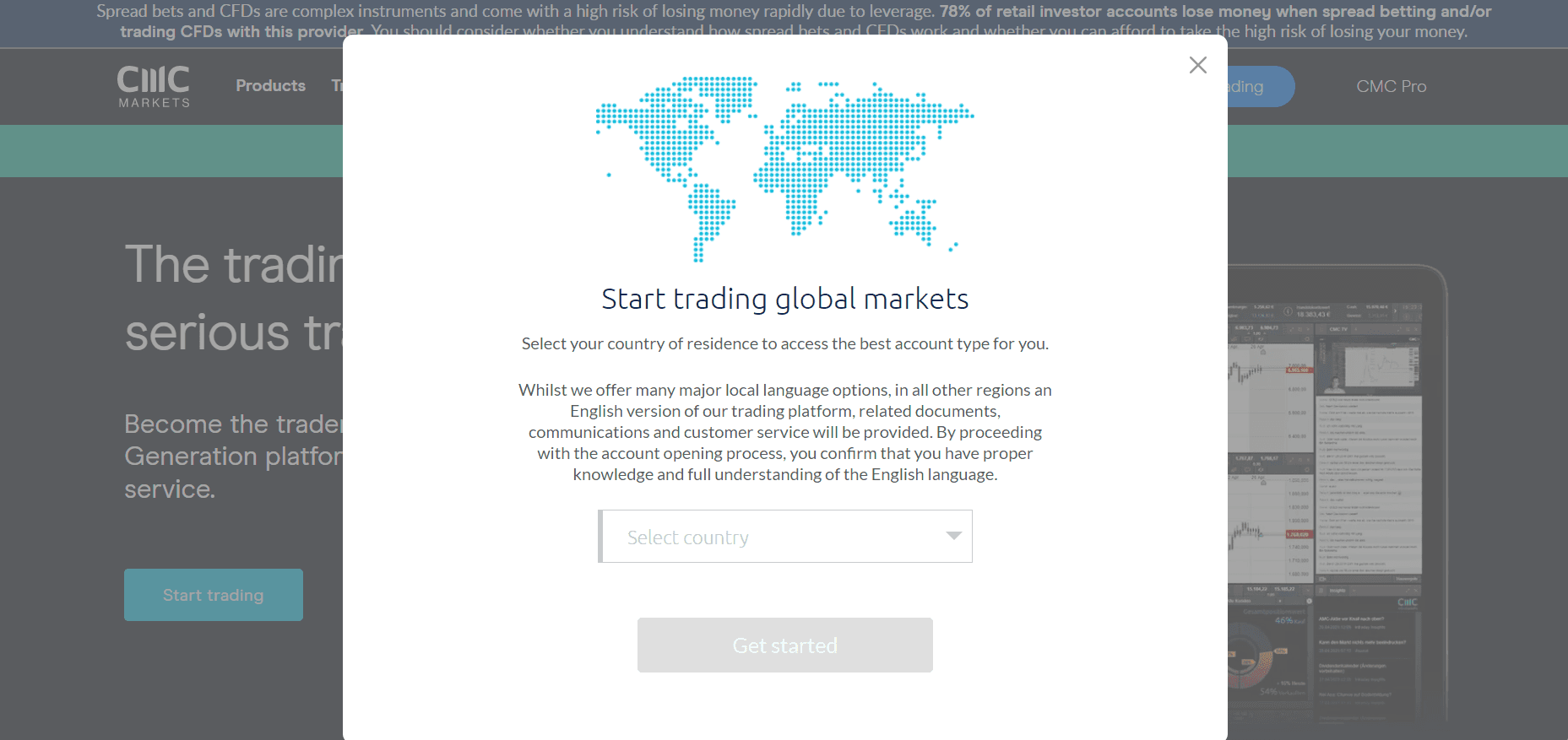 Регистрация на CMC Markets