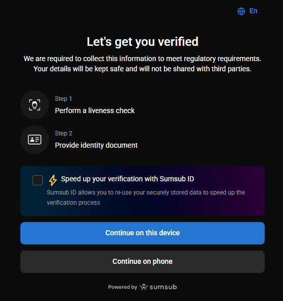 KYC-Verifizierung auf PrimeXBT