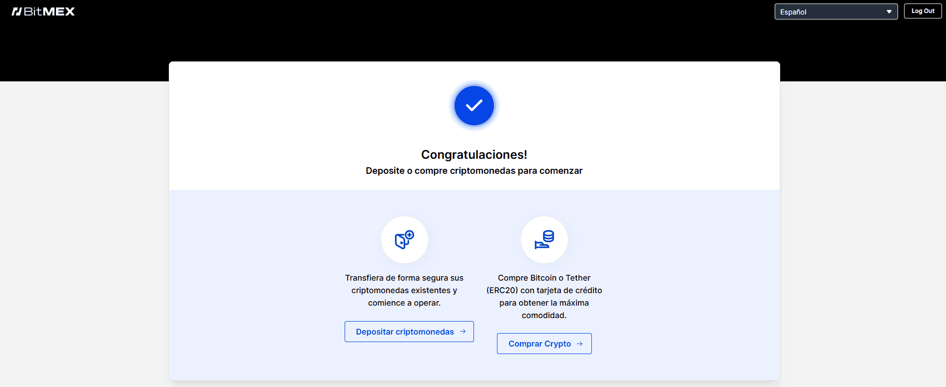 Verificación exitosa en BitMEX