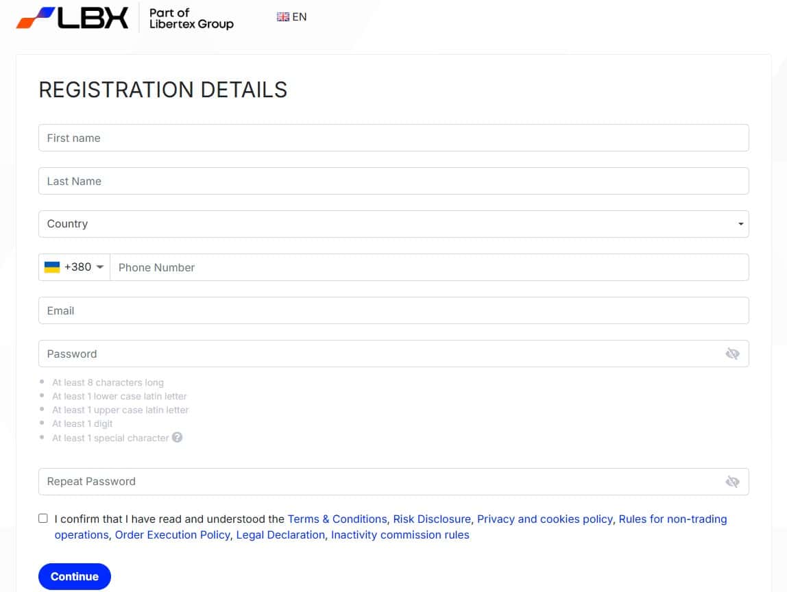 Register on LBX
