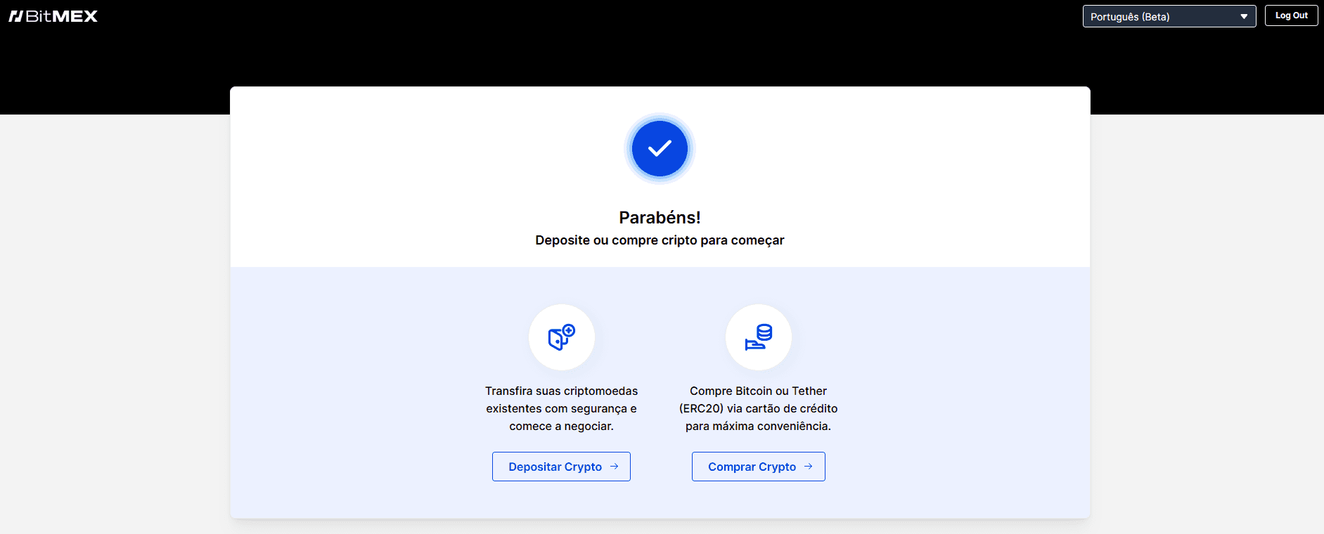 Verificação bem-sucedida na BitMEX