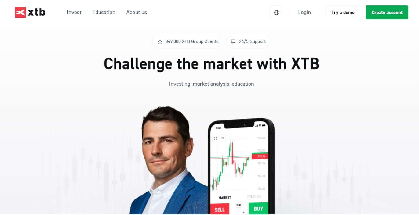 Site oficial da XTB