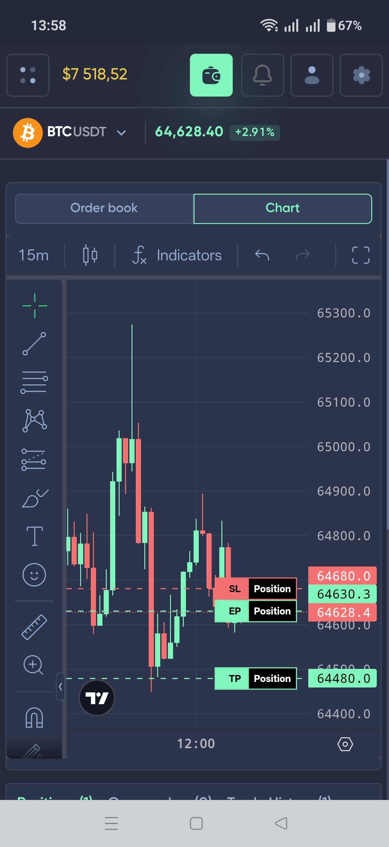 Trading futures in the BinoDex app