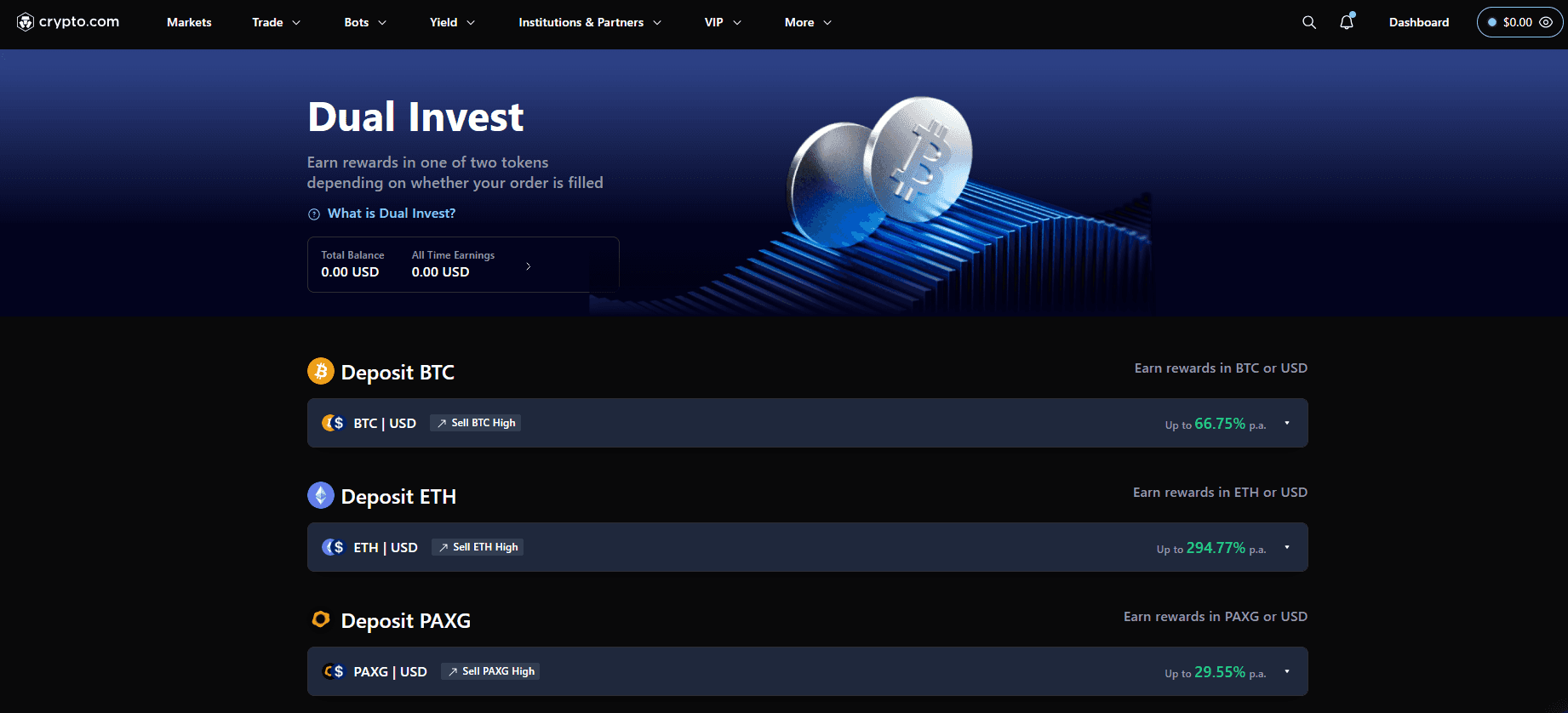 Dual Invest на Crypto.com