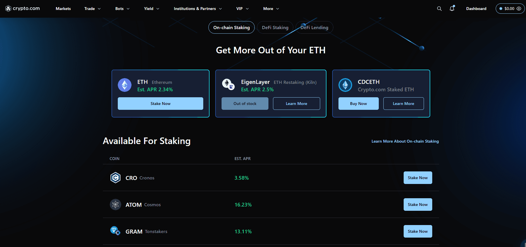 Стейкинг на Crypto.com