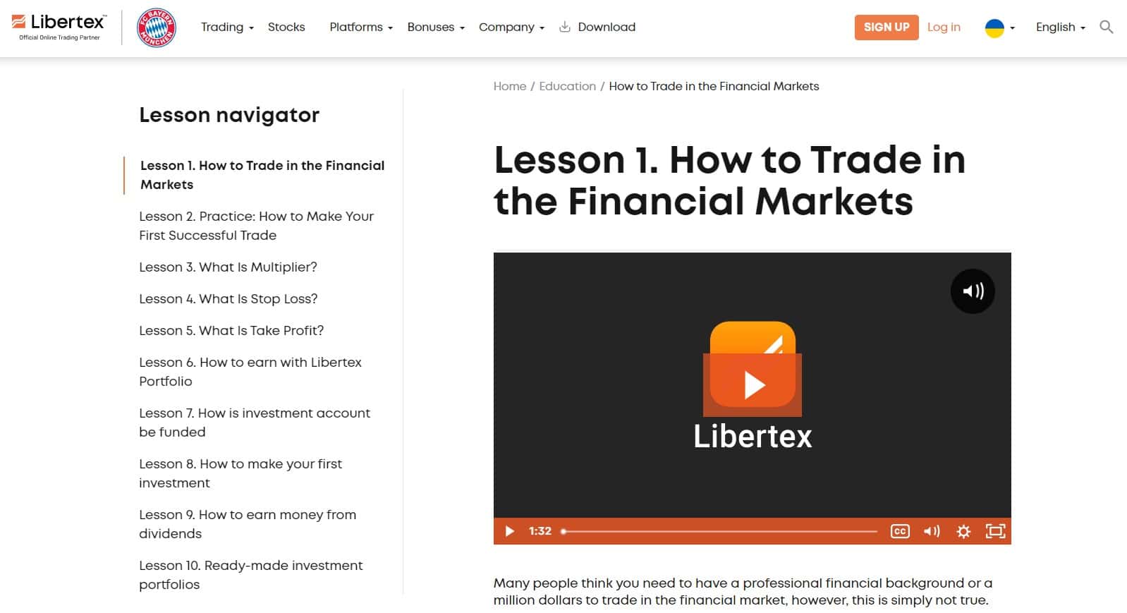 Curso de formación en video de Libertex