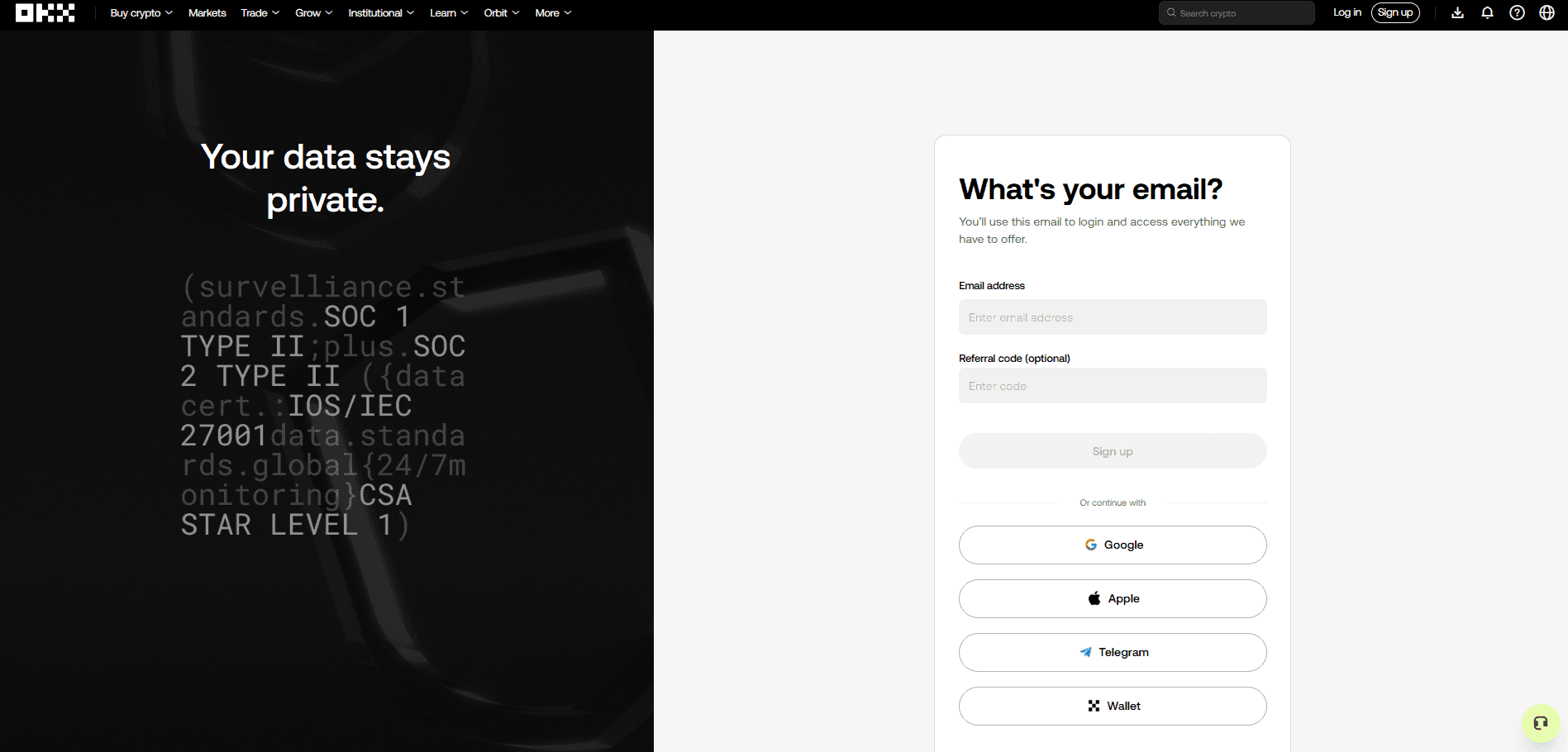 Registration on OKX