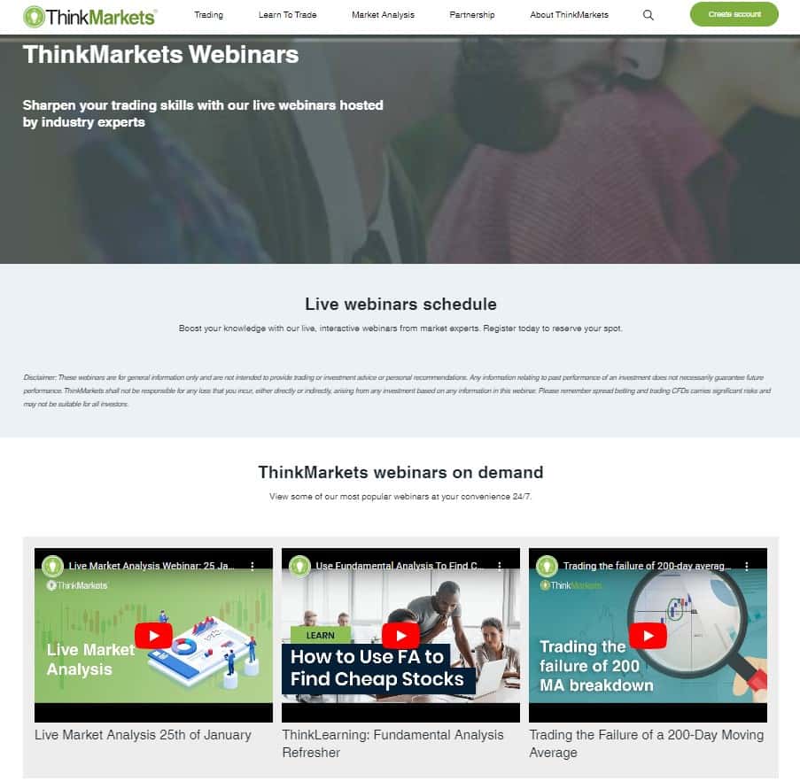 Вебинары ThinkMarkets