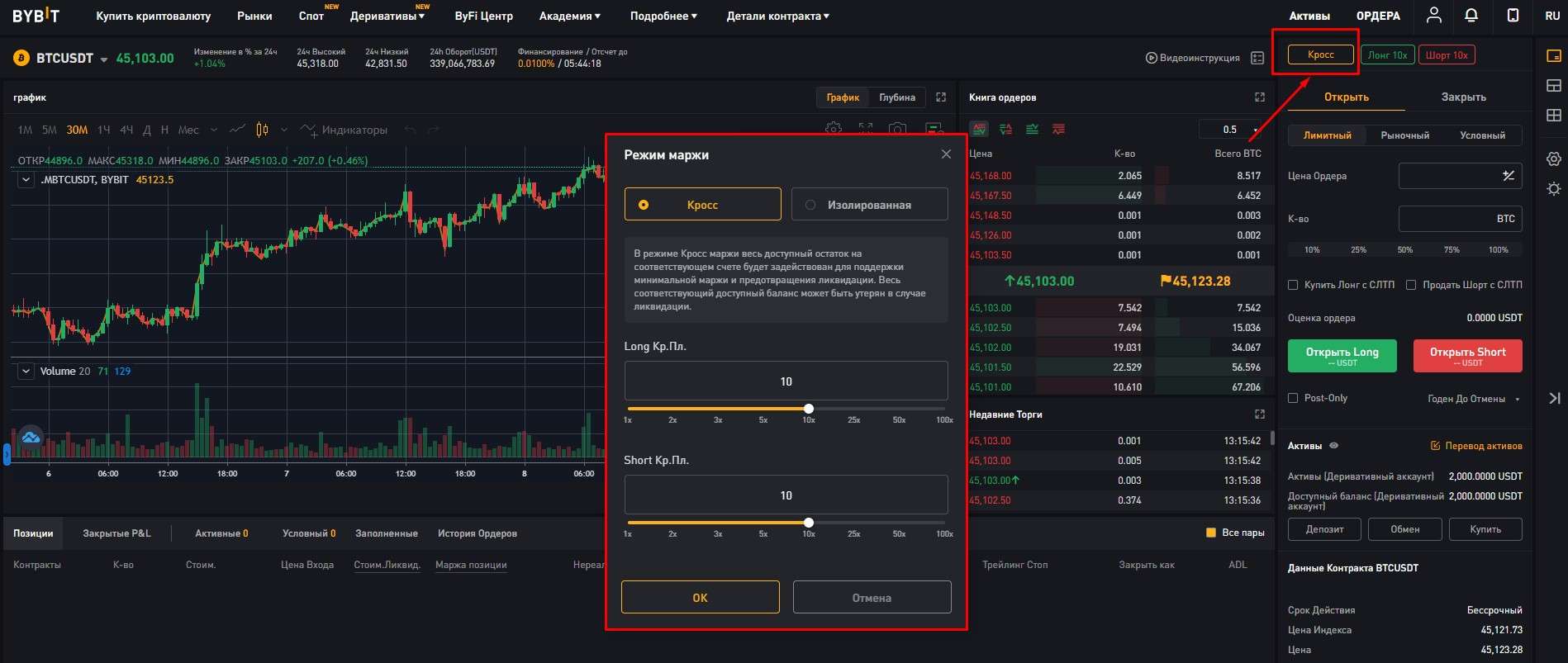 Режим маржи на ByBit