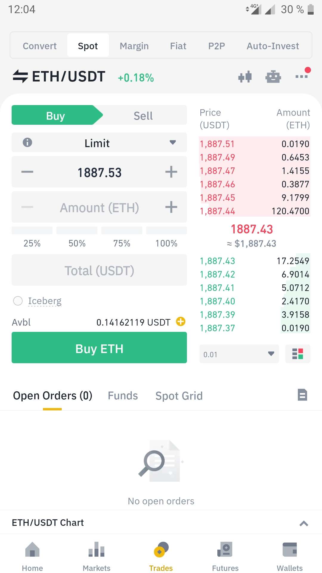 Торговая платформа Binance на Android