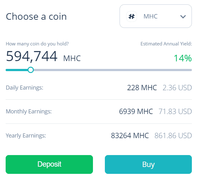 Калькулятор для расчетов по стейкингу на CEX.IO
