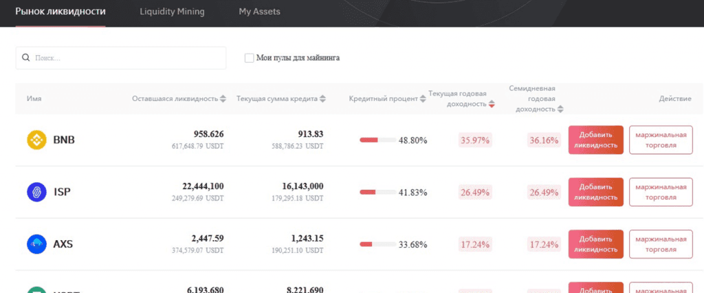 Предложения по майнингу ликвидности для участников