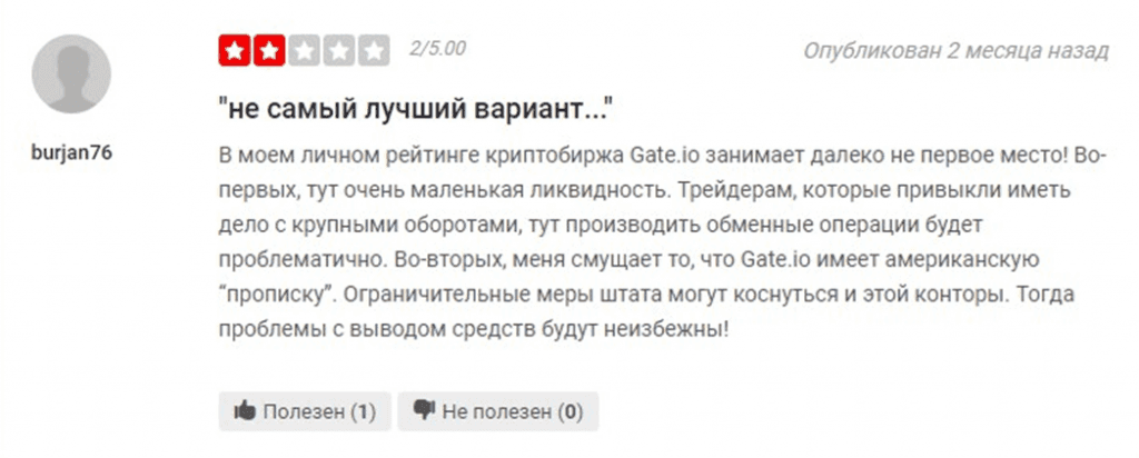 Отзыв про Gate.io