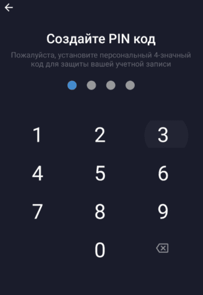 PIN-код необходим для входа в аккаунт через приложение