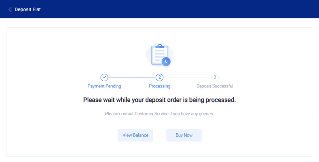 Оповещение о процессе обработки перевода