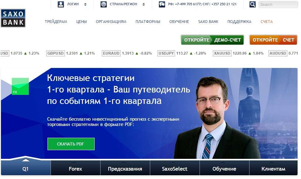 Официальный сайт Saxo Bank