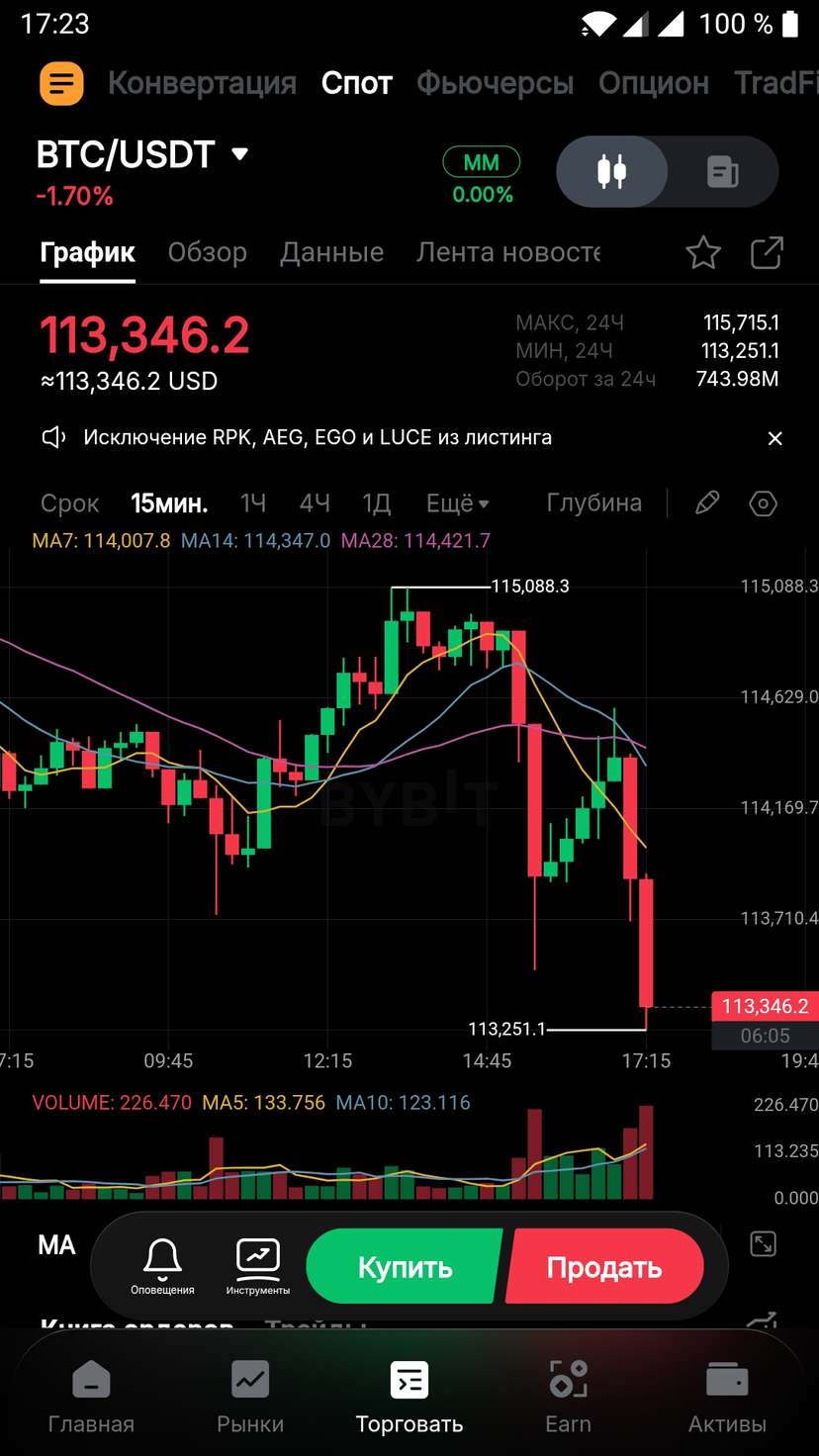 Мобильное приложение Bybit