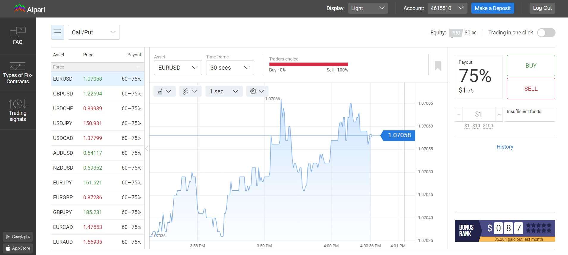 Plataforma Alpari Fix-Contracts