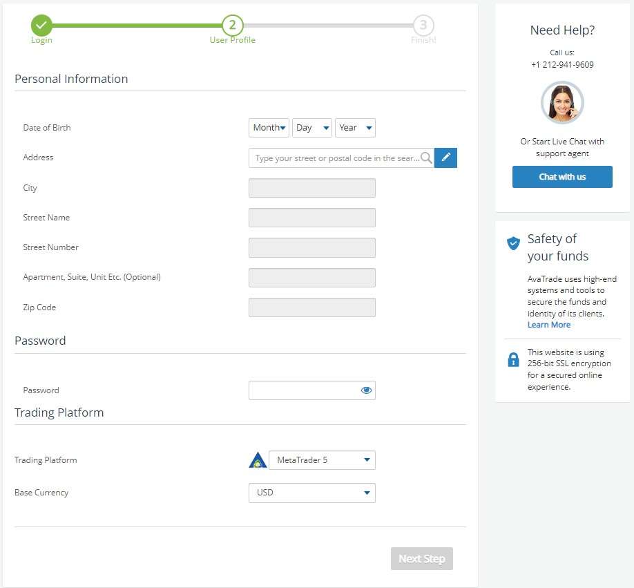 Completing a Profile on AvaTrade