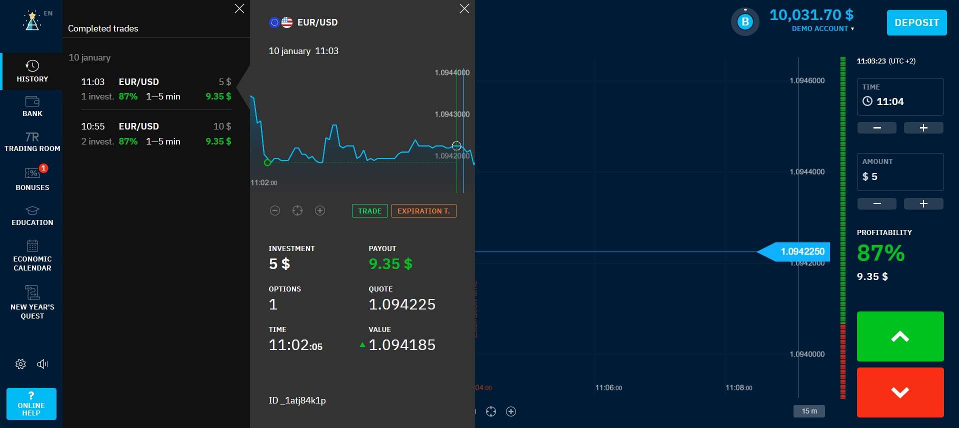 Earnings on Binary Options with Binarium Broker