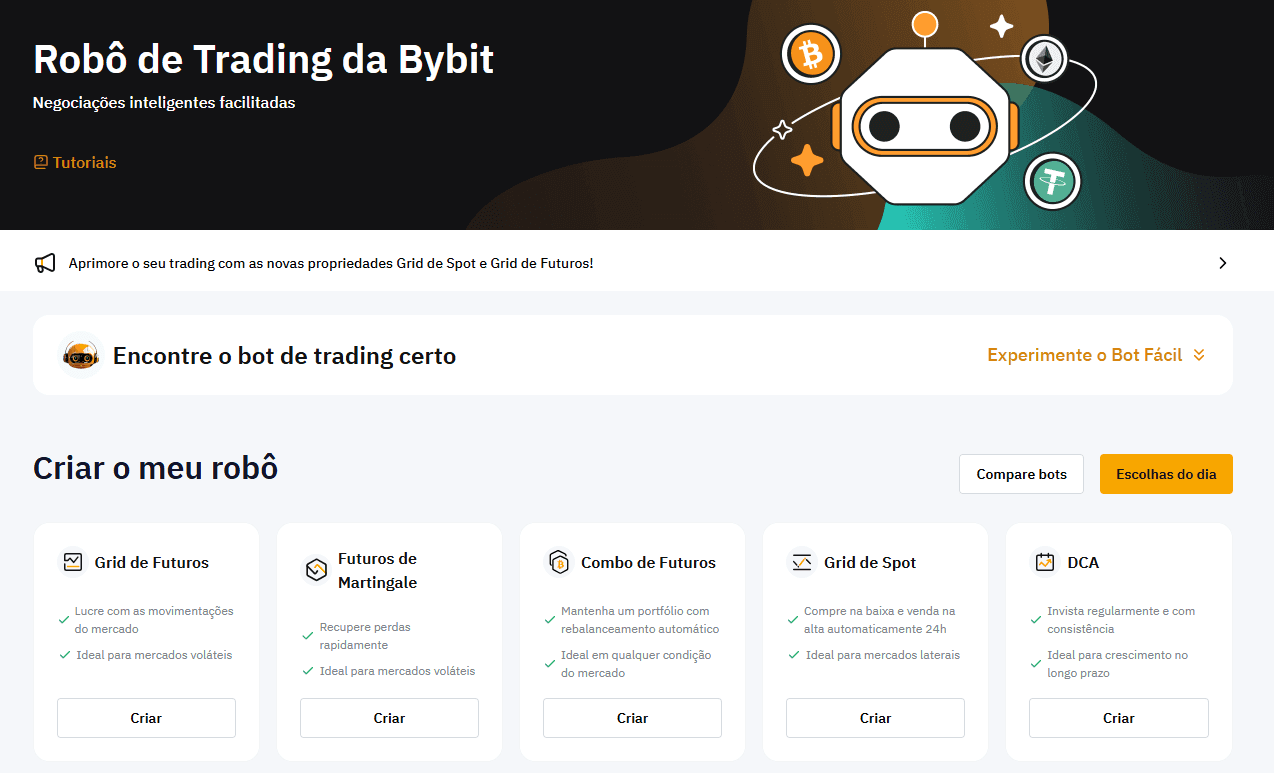 Bots de negociação Bybit