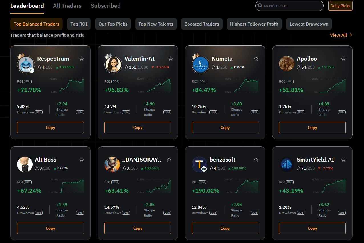 Bybit copy trading leaderboard