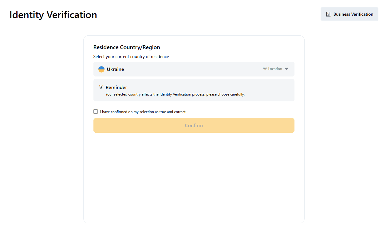 Bybit identity verification