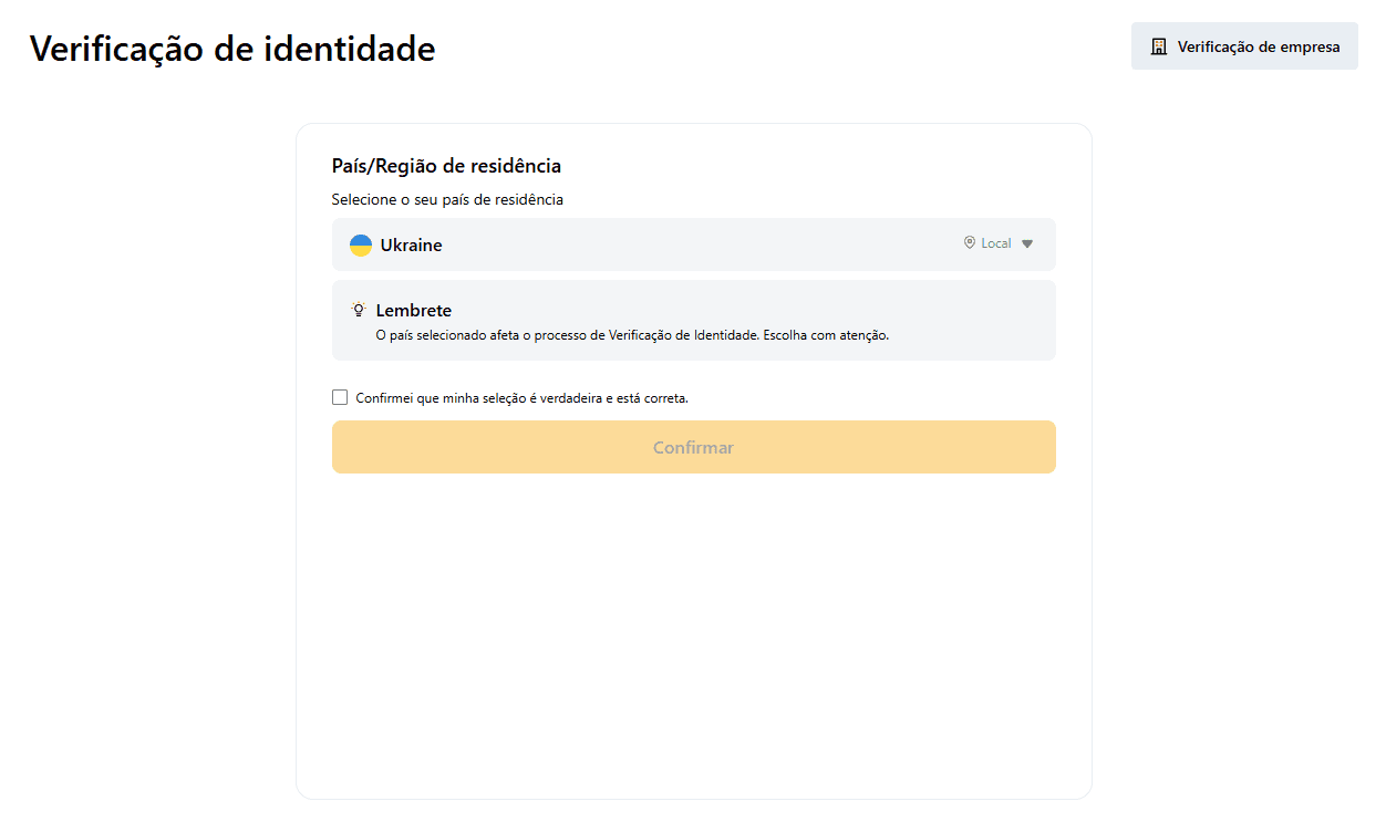 Verificação de identidade na Bybit
