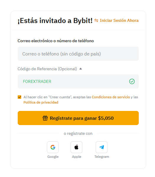 Formulario de registro en Bybit