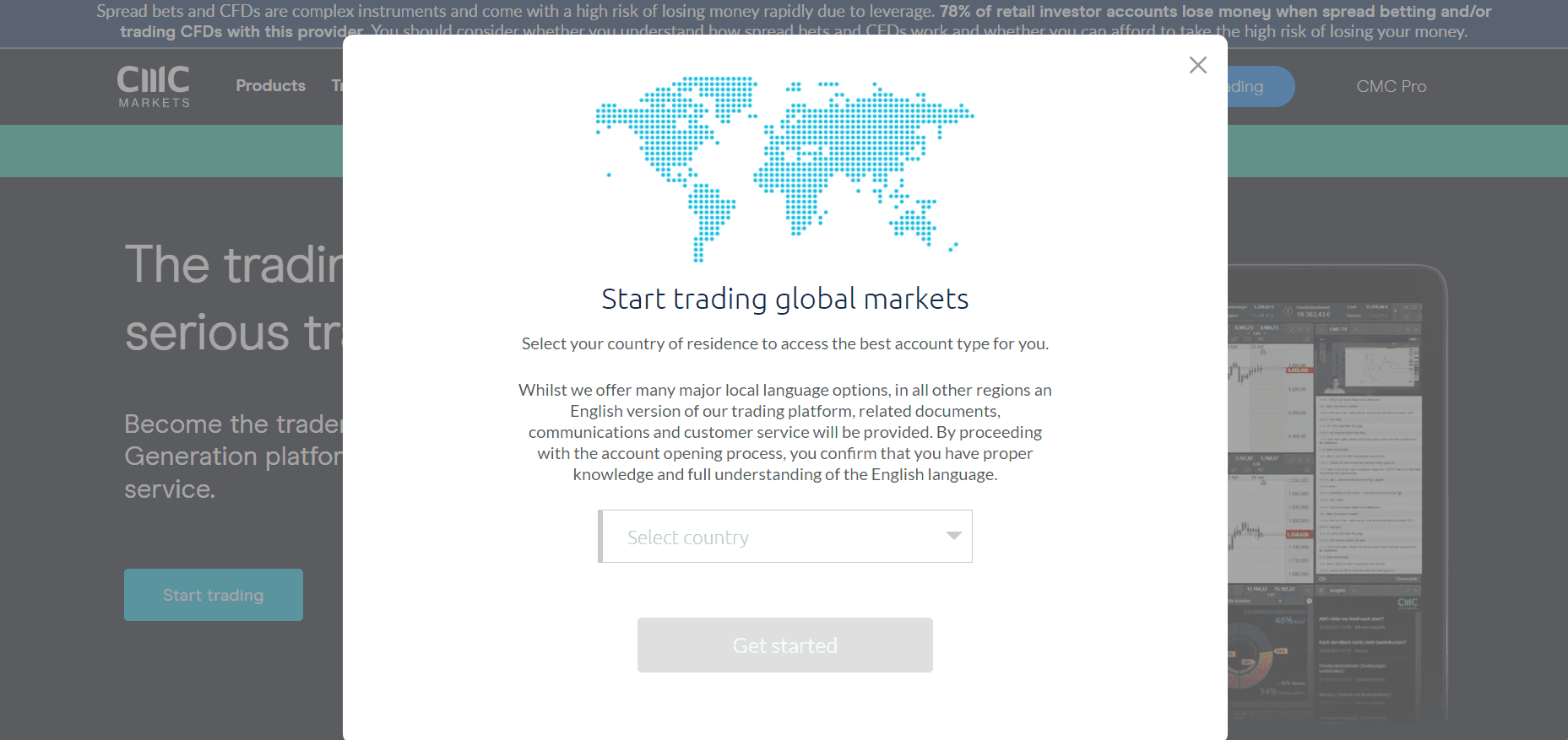 Реєстрація на CMC Markets