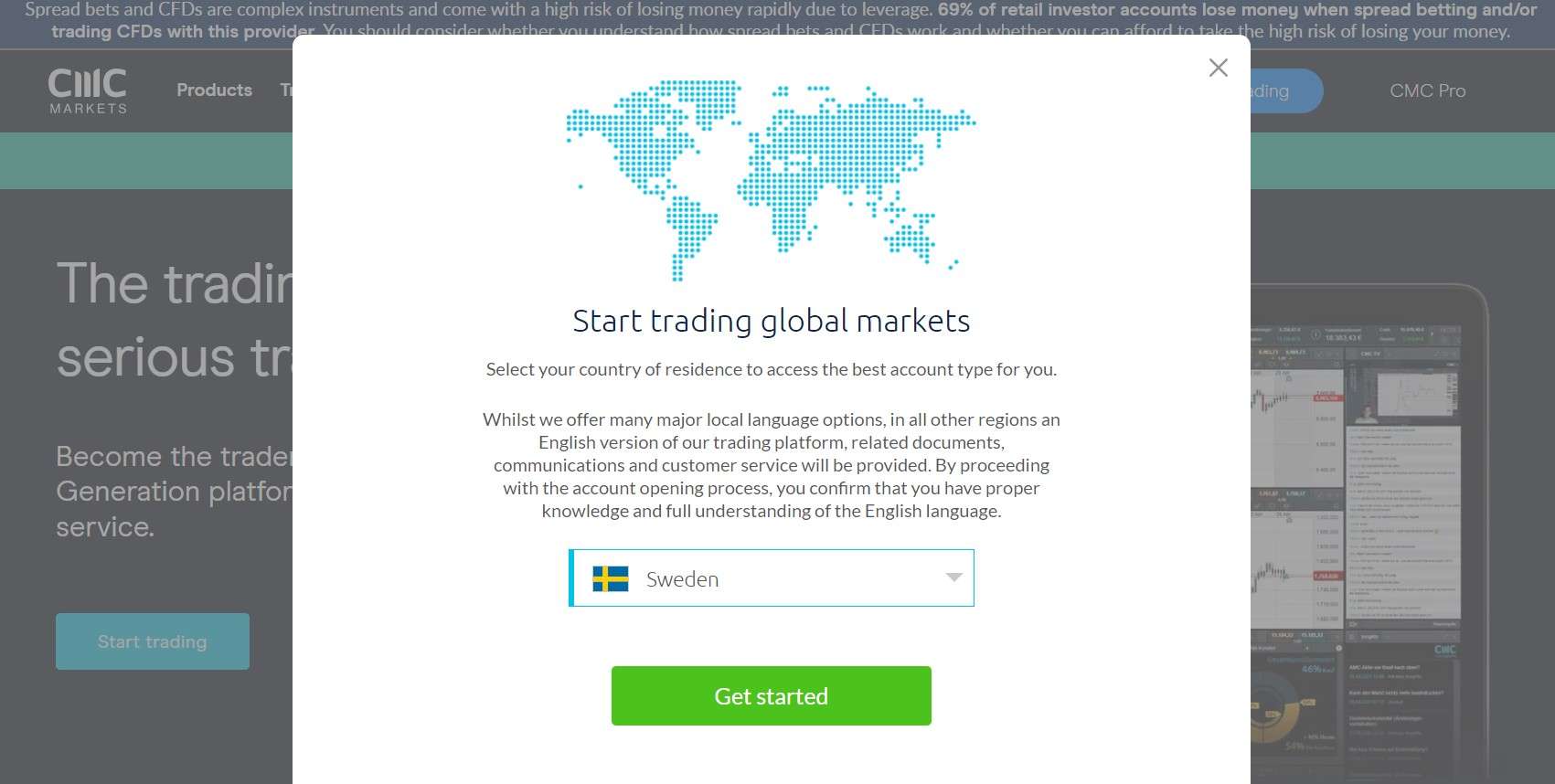 Registration at CMC Markets