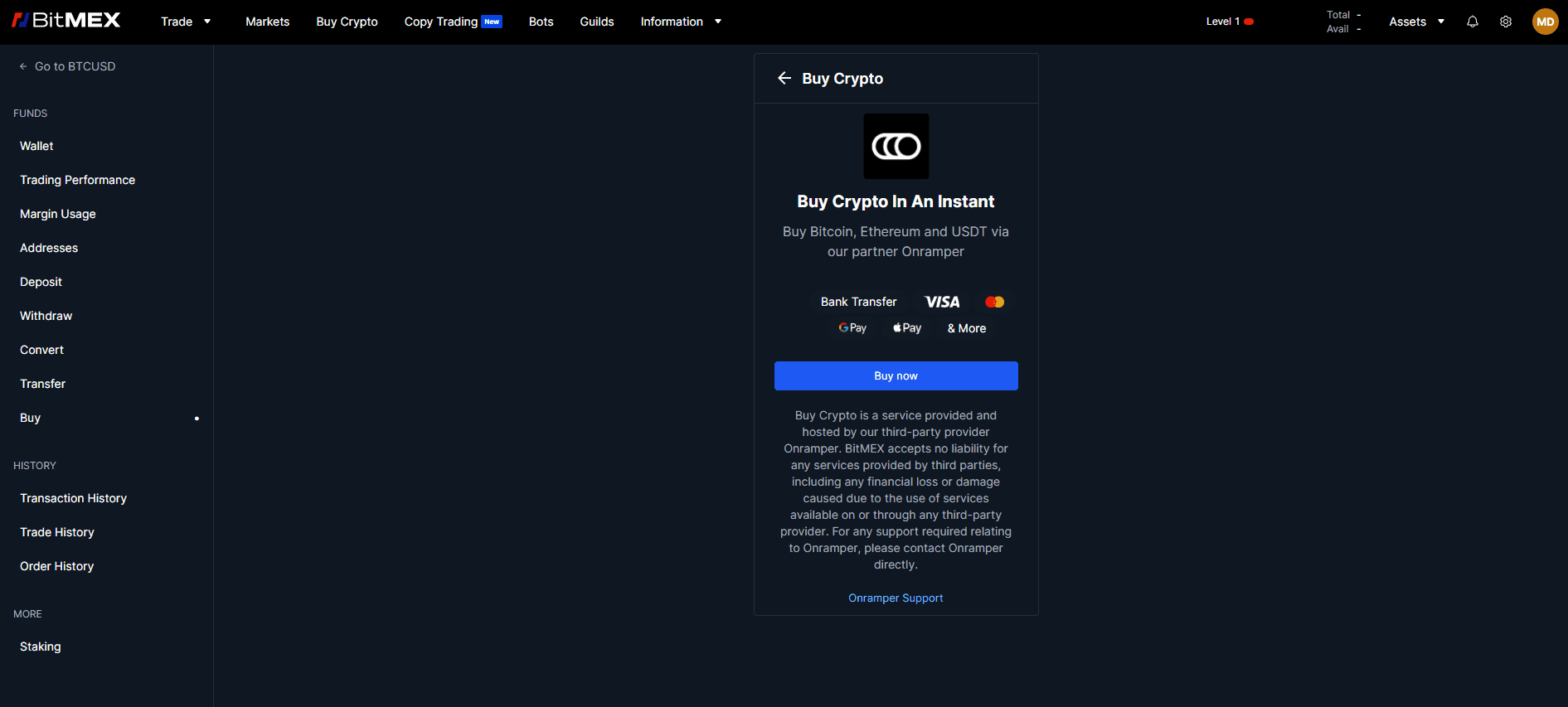 Kryptowährung auf BitMEX kaufen