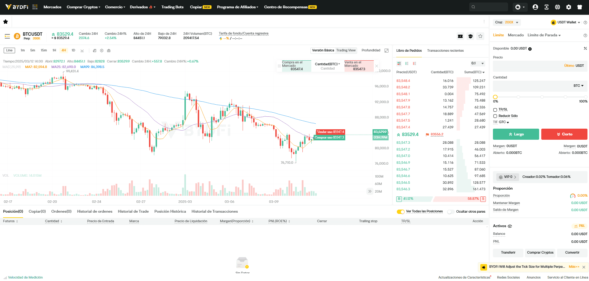 Plataforma BYDFi para negociación de futuros