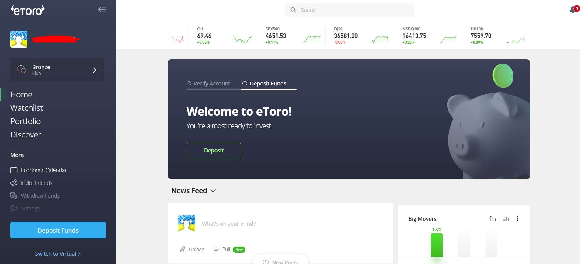 eToro Personal Dashboard