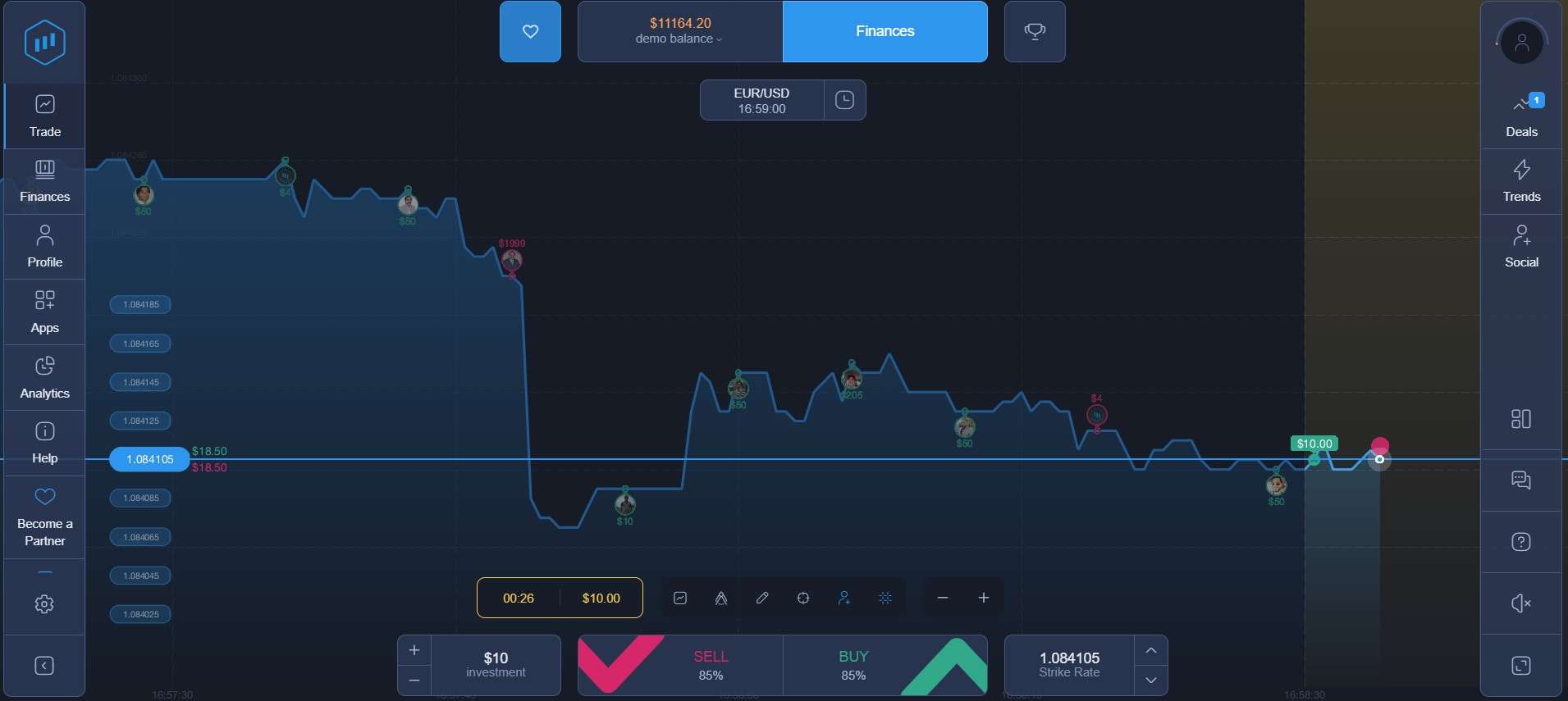 Trading social na ExpertOption