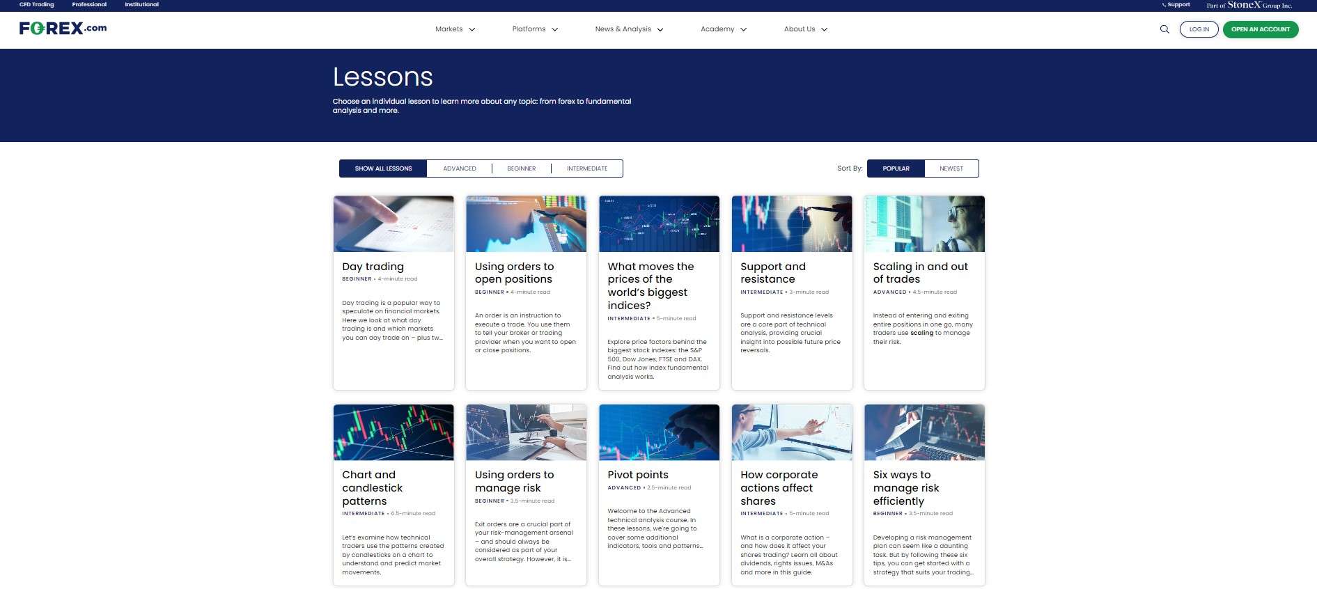 Уроки на FOREX.com
