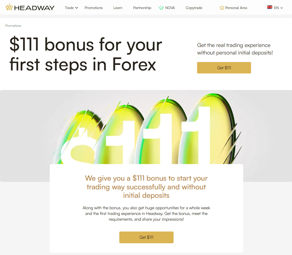 Bonus ohne Einzahlung von Headway