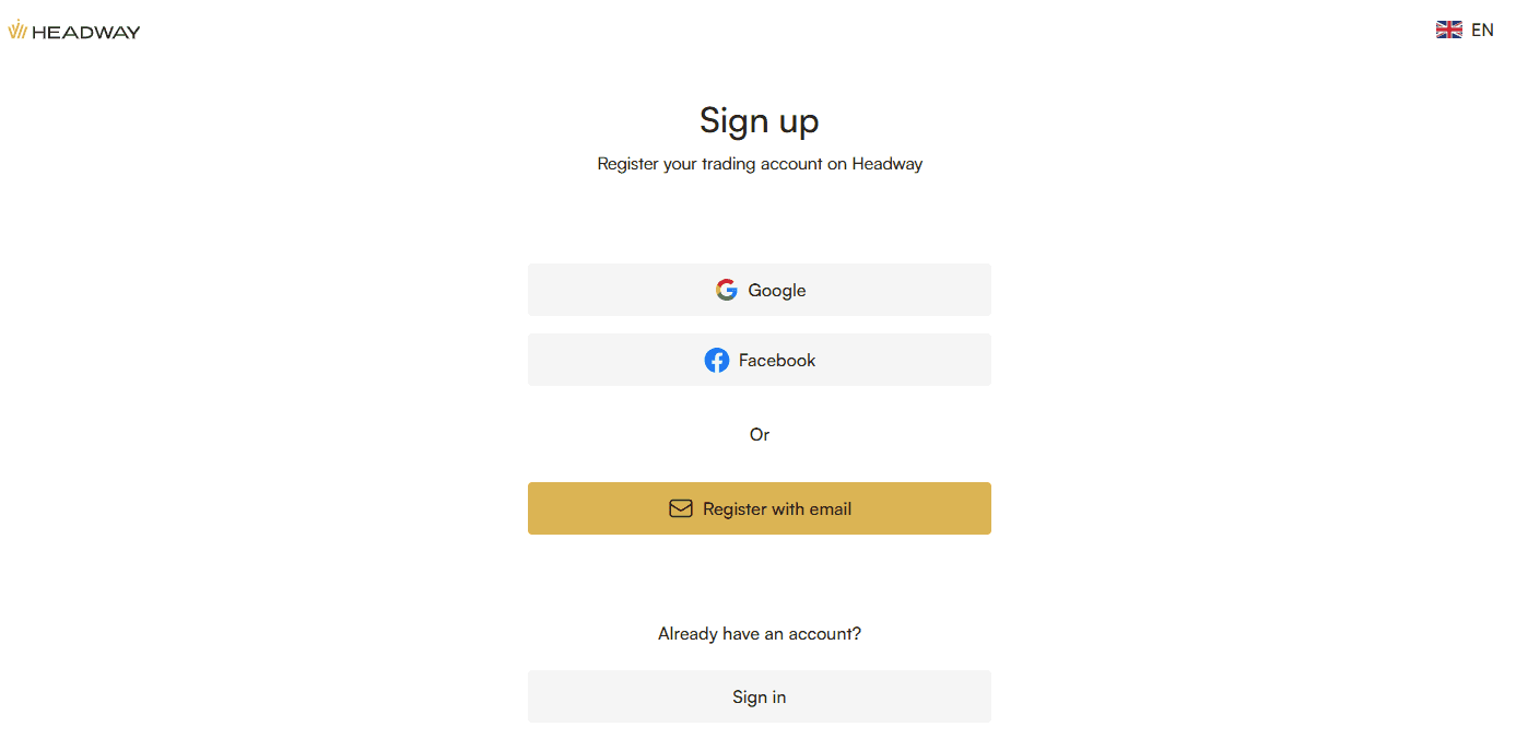 Bei Headway registrieren