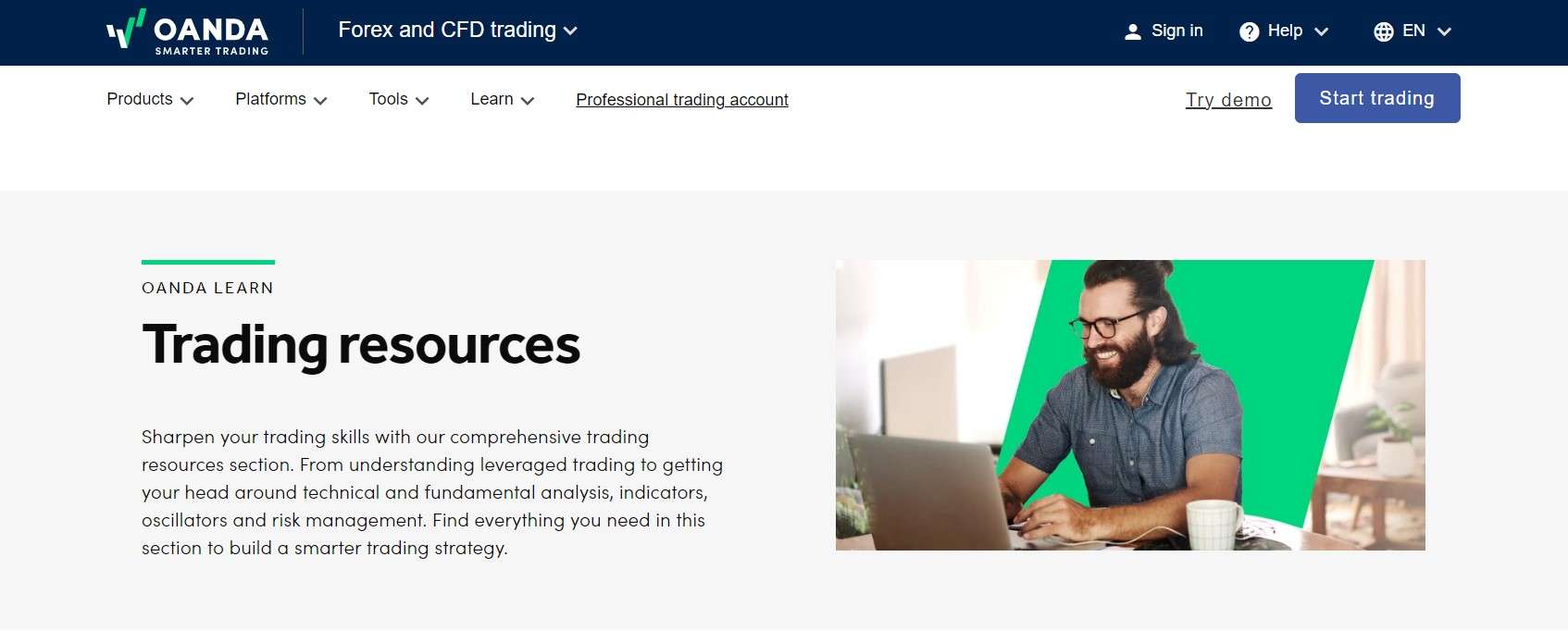 Recursos de trading da OANDA