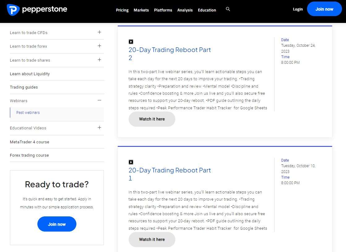 Pepperstone Webinars